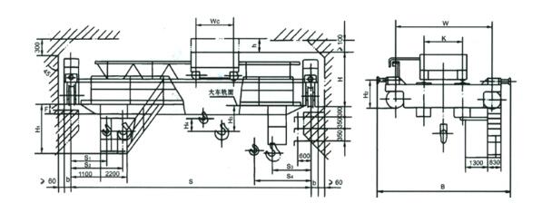 32/5吨、50/10吨双梁吊钩桥式蜜桃视频APP成人机结构图